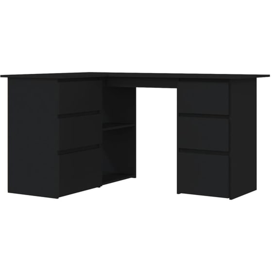 Γραφείο Γωνιακό VidaXL από Μοριοσανίδα 145x100cm - Μαύρο image 0