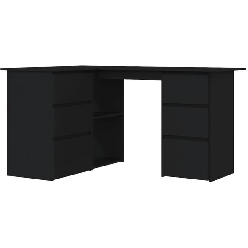 VIDAXL Γραφείο Γωνιακό VidaXL από Μοριοσανίδα 145x100cm - Μαύρο