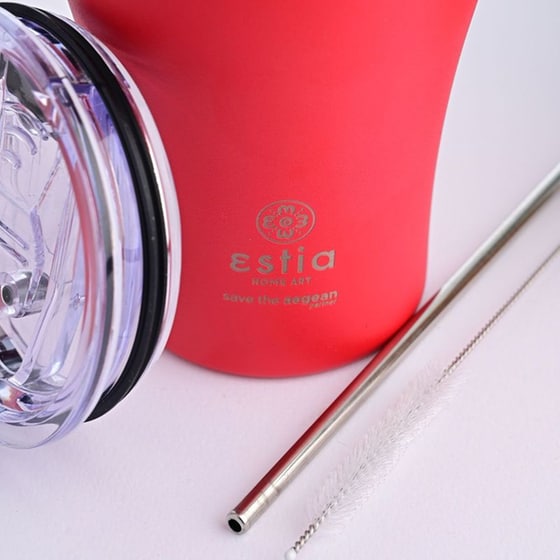 Ποτήρι Θερμός Estia Home Art Save The Aegean Scarlet Red 350 ml image 5