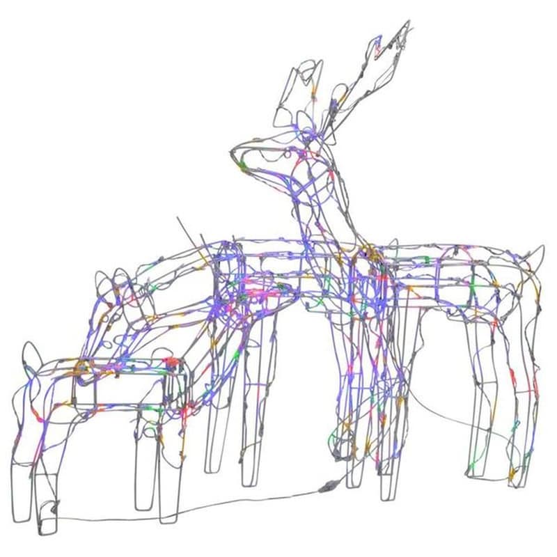 VIDAXL Χριστουγεννιάτικοι Διακοσμητικοί Τάρανδοι από PVC 229 Led - Πολύχρωμοι