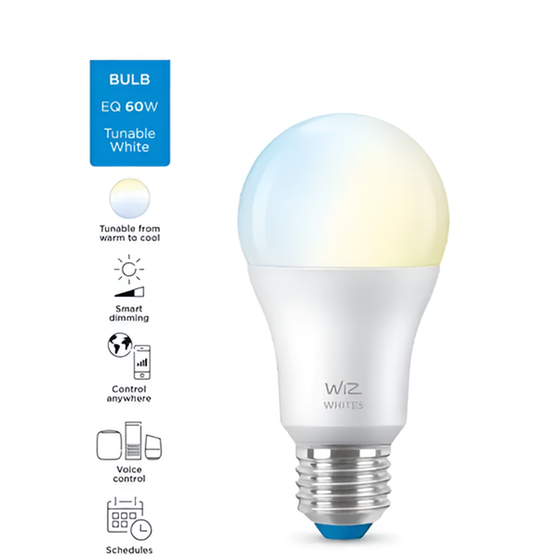 Έξυπνη Λάμπα WiFi & Bluetooth WiZ A60 E27 60W - Λευκό image 2