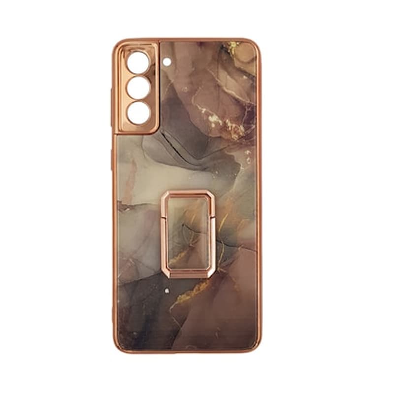 GKK Θήκη Samsung Galaxy S21 - Gkk Electroplate Glass Case With Holder - Μπεζ