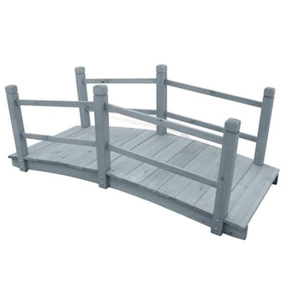 Γέφυρα Κήπου VidaxL από Μασίφ Ξύλο Ελάτης 140x60x56 cm  - Γκρι image 0