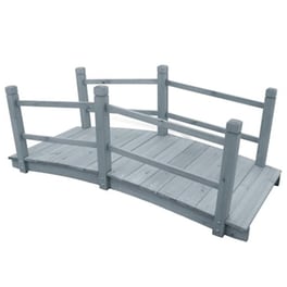 Γέφυρα Κήπου VidaxL από Μασίφ Ξύλο Ελάτης 140x60x56 cm  - Γκρι