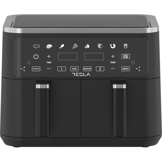 TESLA AF900BSD 2400 W με Αποσπώμενο Διπλό Κάδο 9 L Μαύρη φριτέζα Αέρος image 1