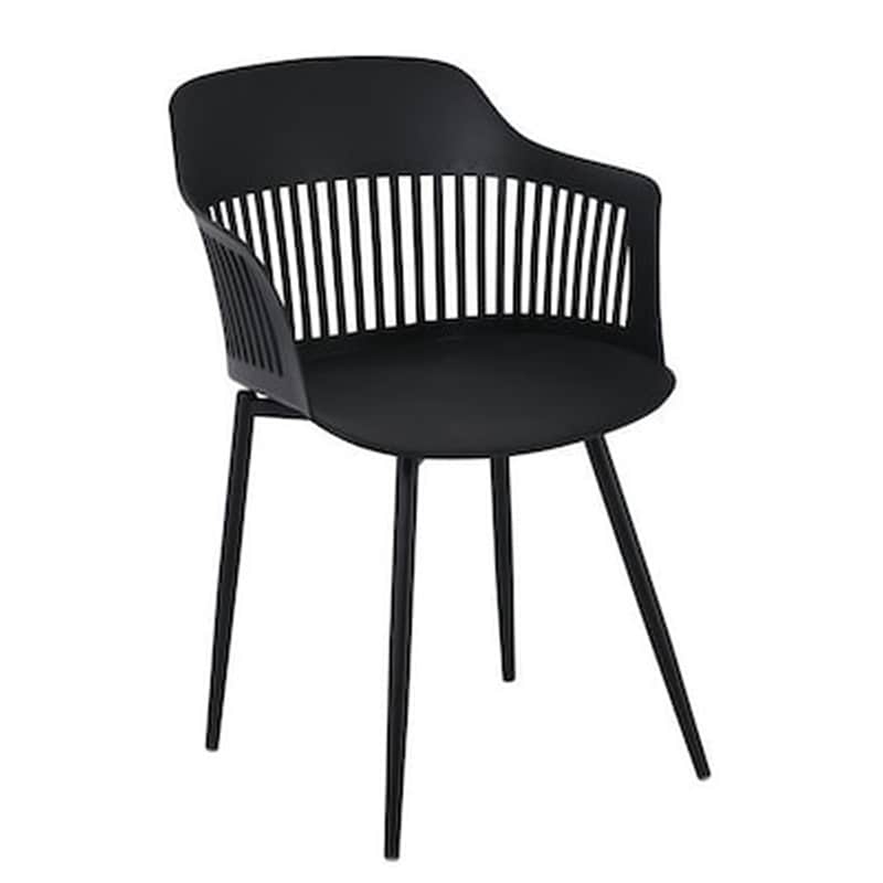 WOODWELL Πολυθρονα Μεταλλικη Μαυρη Pp - Uv Μαυρο Πλάτος:53cm X Βάθος:59cm X Ύψος:82cm