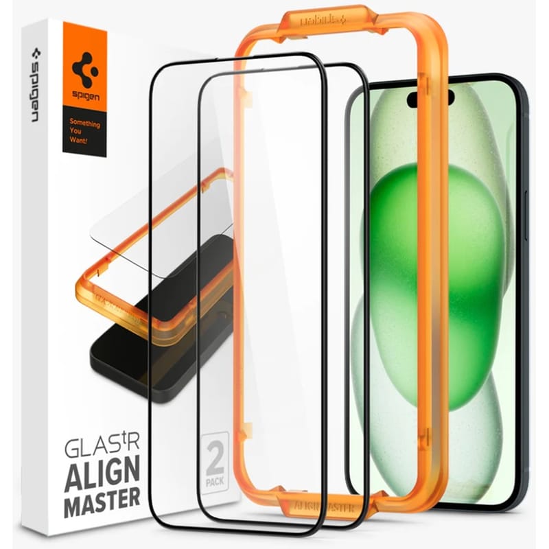 Προστατευτικό Οθόνης Apple iPhone 15 - Spigen Alignmaster Full Cover 2τμχ