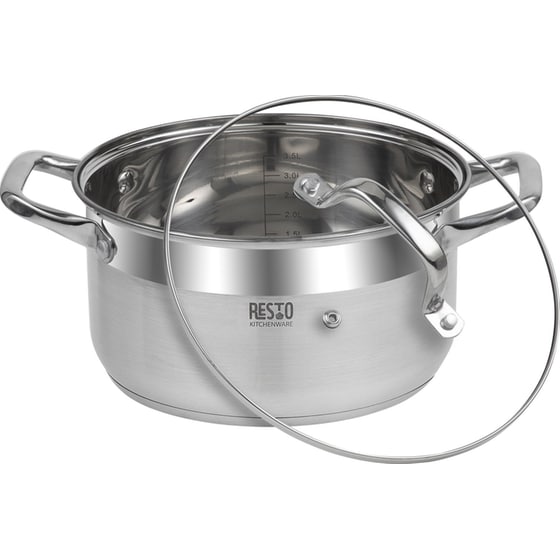 Κατσαρολάκι Ρηχό RESTO Casserole-RE92004 από Ανοξείδωτο Ατσάλι 22 cm 4.6 L Inox image 1