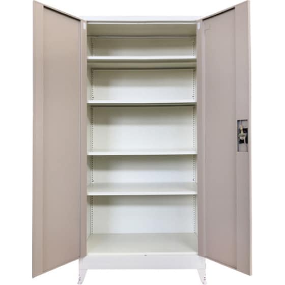 Ντουλάπα Steelen Δίφυλλη Μεταλλική 90x45x191cm - Καφέ/Μπεζ image 1