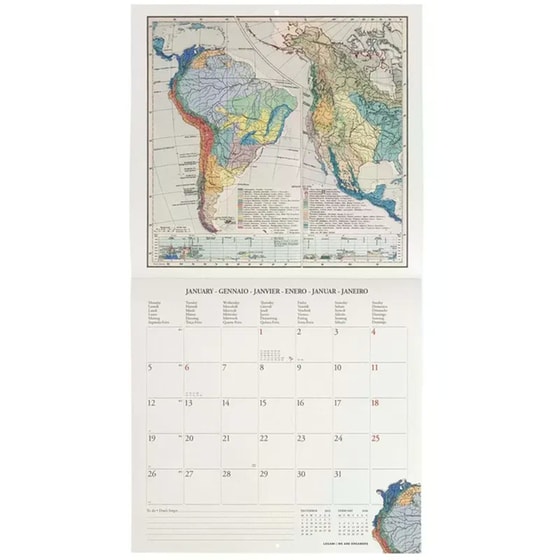 Ημερολόγιο Τοίχου Legami 2026 Vintage Maps 30x29cm image 1