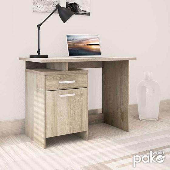 Γραφείο με Συρτάρια Pakoworld Looney από MDF 100x55x75 cm - Μπεζ image 1