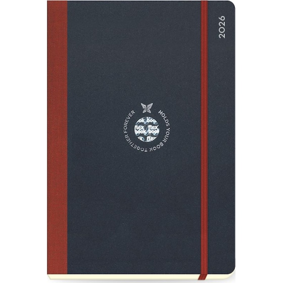 Ημερολόγιο Εβδομαδιαίο 2026 The Writing Fields Flex Global Μαύρο Κόκκινο image 0