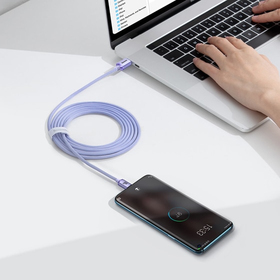 Καλώδιο δεδομένων Baseus Crystal Shine Series Usb-C to Usb-C 100W 2m - Lilac image 5