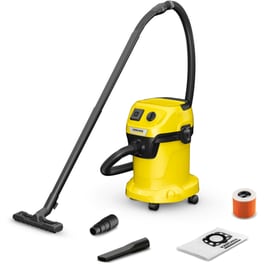Σκούπα Υγρών και Στερεών KARCHER WD3PV17420 1000 W με Κάδο 17 lt Κίτρινο