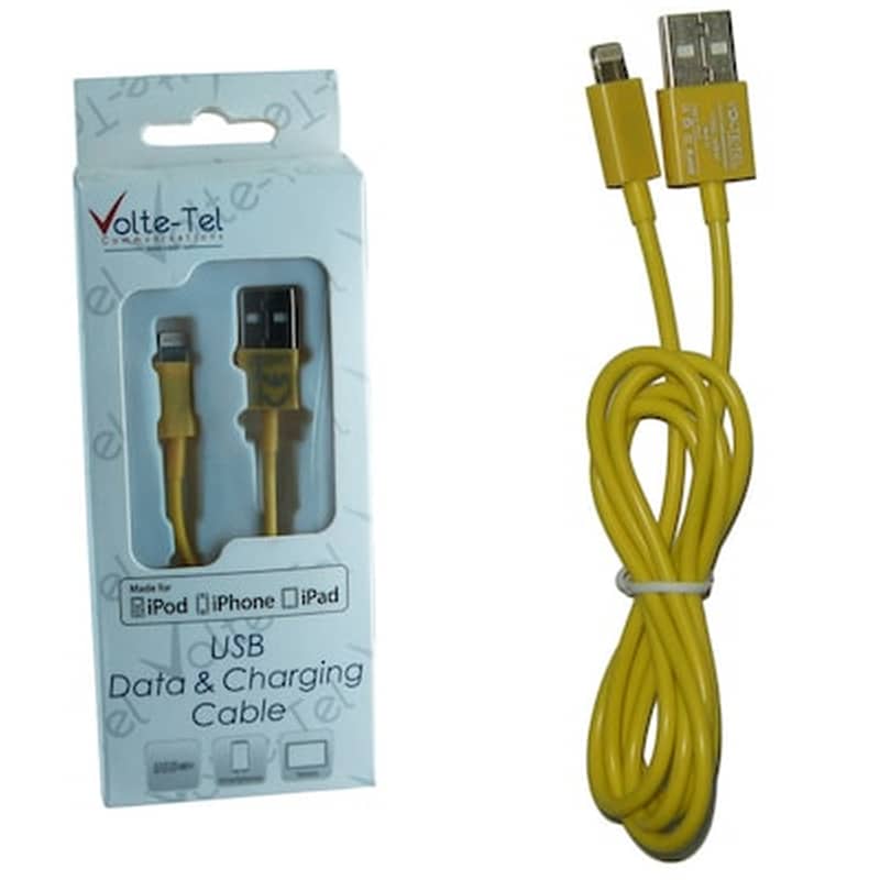 Καλώδιο δεδομένων Volte-tel Vcd01 Lightning 2.1A 1m - Yellow