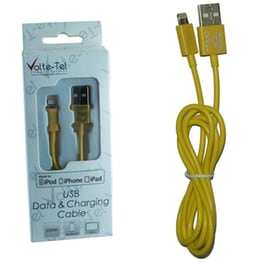 Καλώδιο δεδομένων Volte-tel Vcd01 Lightning 2.1A 1m - Yellow