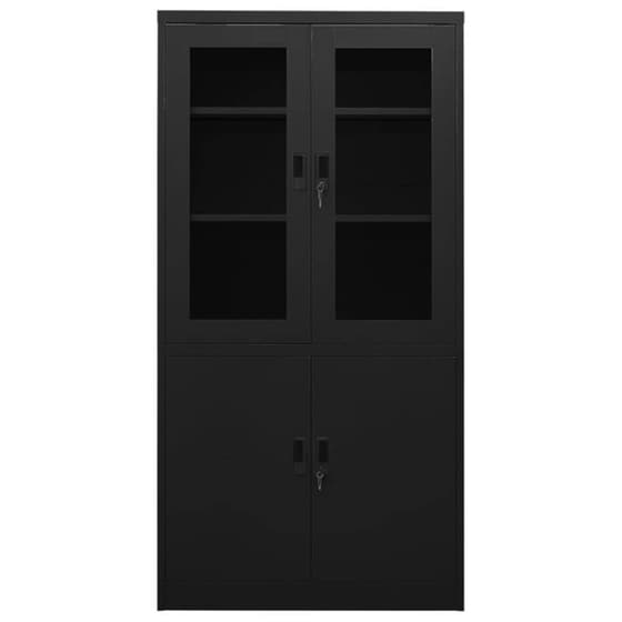 Ντουλάπα Γραφείου VidaXL από Ατσάλι 90x40x180 cm - Μαύρο image 2