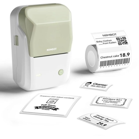 NIIMBOT B1 Ασπρόμαυρος Εκτυπωτής Thermal Ετικετών με Bluetooth - Πράσινο image 0