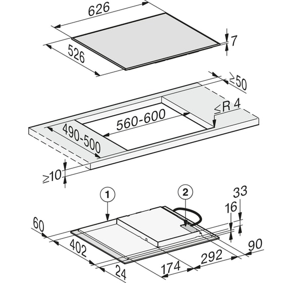 Εστία Επαγωγική Αυτόνομη MIELE KM7363FRD 62.6 cm Μαύρο image 3