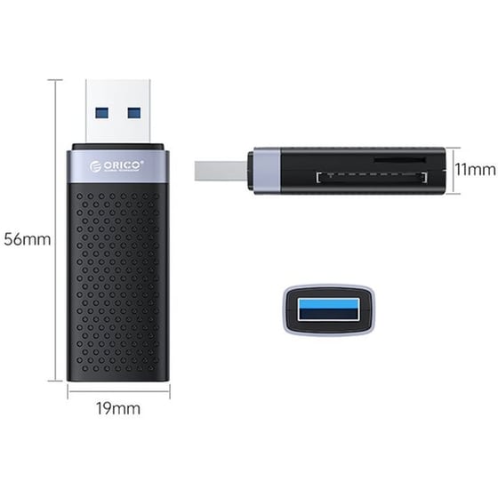 Orico Card Reader Cs2d-a3 Για Sd Και Micro Sd, Usb 3.0, Μαύρο image 2