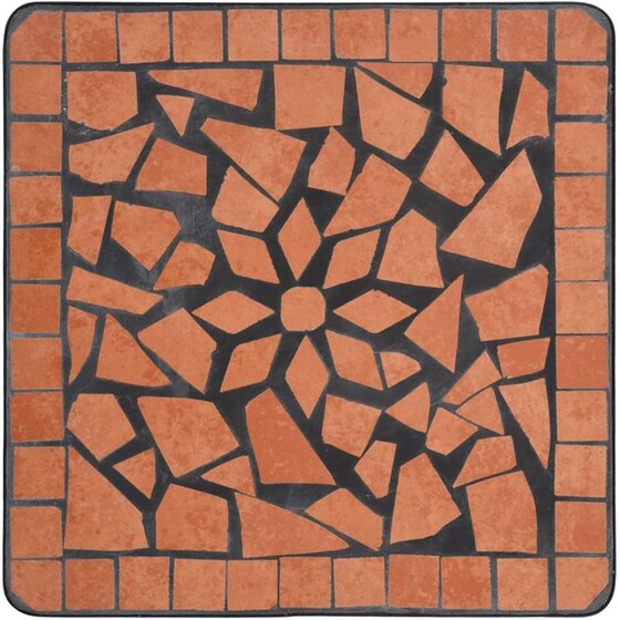 Τραπέζι Εξωτερικού Χώρου Βοηθητικό VidaXL από Σίδηρο 35x35x56 cm - Τερακότα/Μαύρο image 3