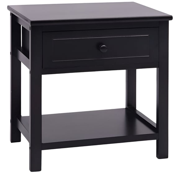 Κομοδίνο Vidaxl Ξύλινο 40x29x42 cm - Μαύρο image 0