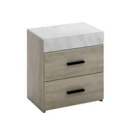 Κομοδίνο Liberta Από Μελαμίνη Με Όψη Μαρμάρου 50x36x55 cm - Sonoma Λευκό
