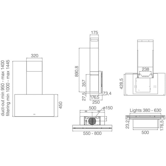 ELICA PLAT WH/F/80 80 cm Λευκό Καμινάδα - Τζάκι Απορροφητήρας image 3