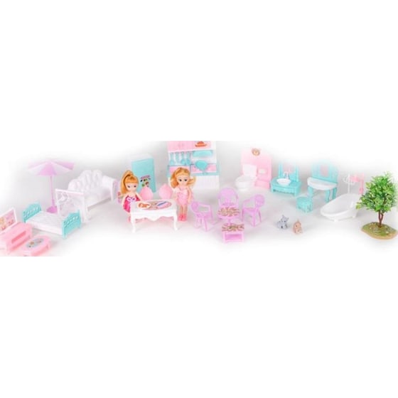 Ecotoys Κουκλόσπιτο 3 Oρόφων Ροζ image 3