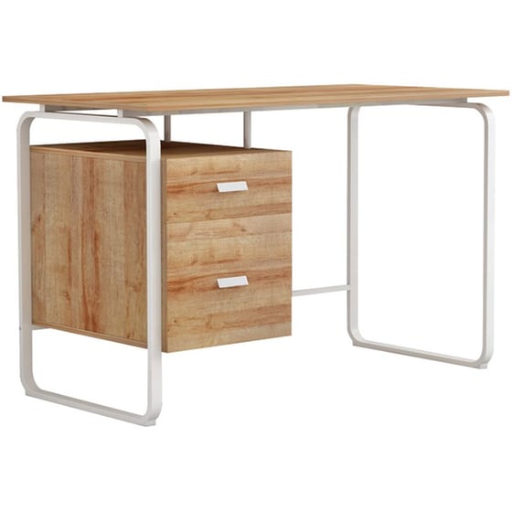 Γραφείο Εργασίας Με Συρτάρια Clarity Pakoworld Μελαμίνης Φυσικό-λευκό 120x60x75εκ – 230-000028 image 0