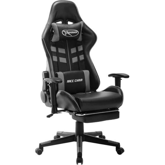 Gaming Καρέκλα VidaXL από Τεχνητό Δέρμα - Μαύρη/Γκρι image 0