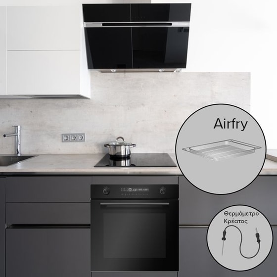 DAVOLINE BI O 1472 72 Lt Μαύρο Εντοιχιζόμενος Φούρνος Άνω Πάγκου image 1