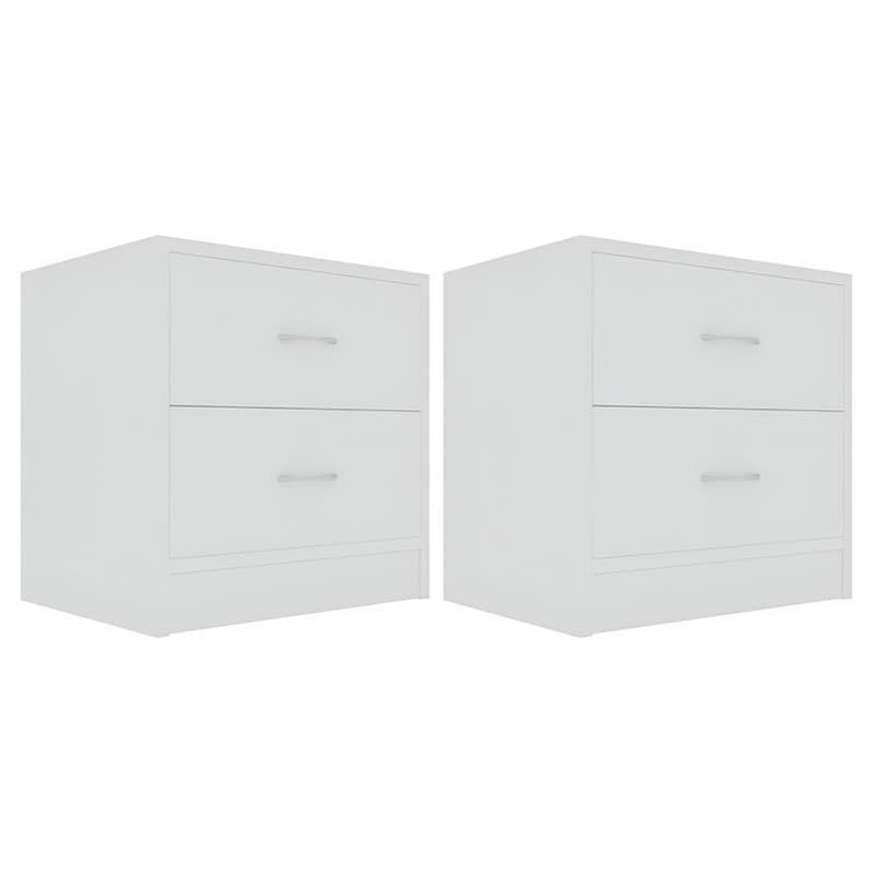 VIDAXL Κομοδίνο Vidaxl Από Μοριοσανίδα 2τμχ 40x30x40 cm - Λευκό