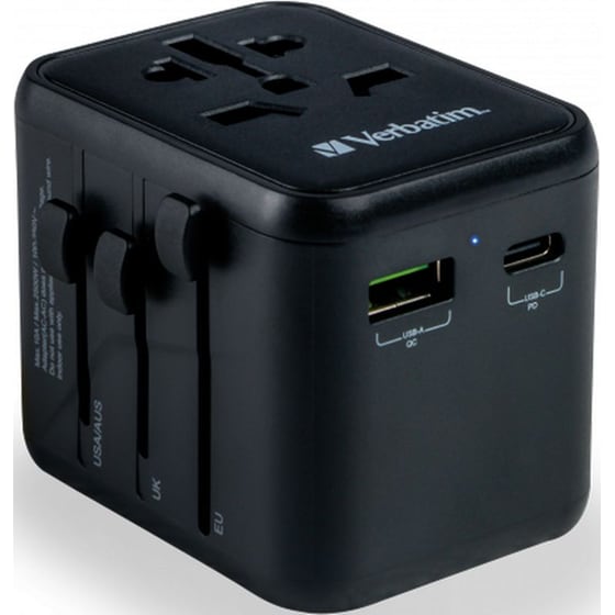 Φορτιστής Verbatim UTA-02 PD61W USB-C/USB-A 20W - Μαύρο image 2