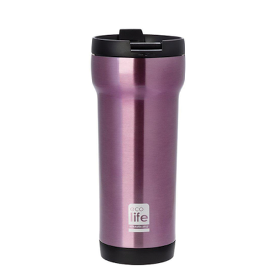 Ecolife 33-bo-4005 Μεταλλικό Ποτήρι Coffee Thermos 420ml Ροζ image 0