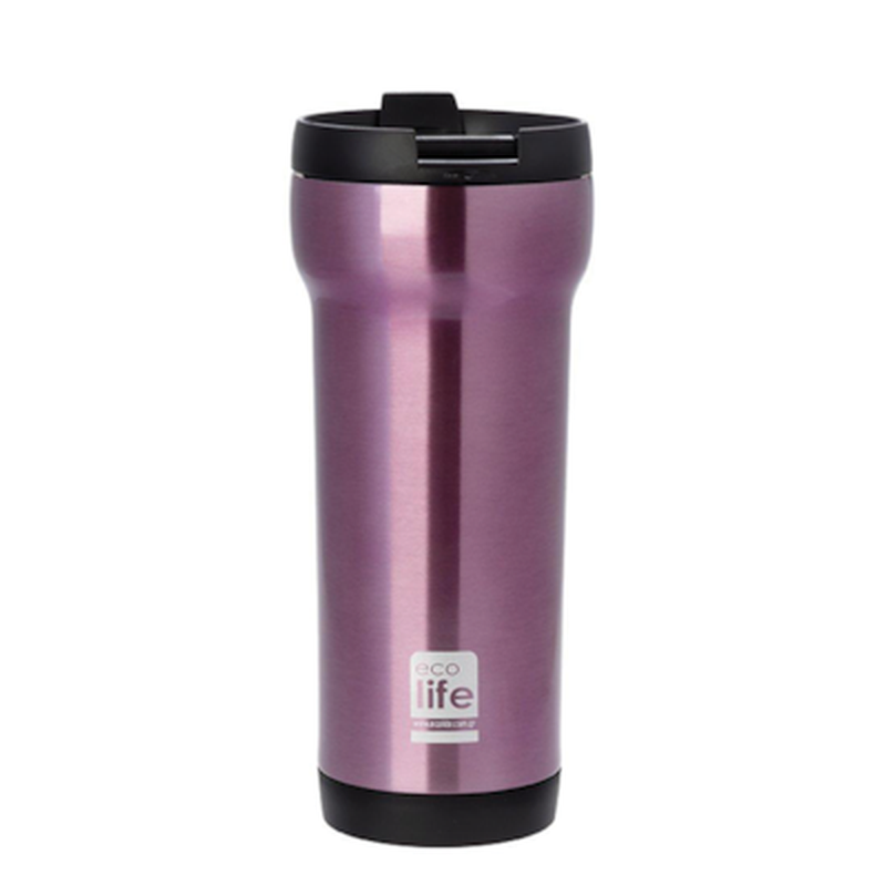 Ecolife 33-bo-4005 Μεταλλικό Ποτήρι Coffee Thermos 420ml Ροζ