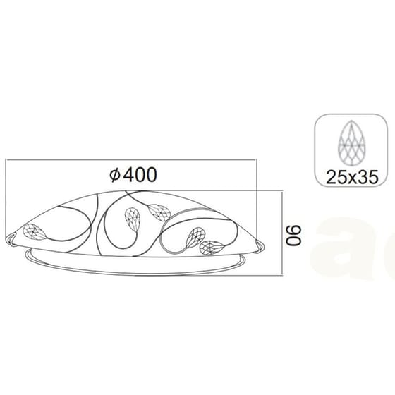 Φωτιστικό Πλαφονιέρα Aca Decor Anya Ad998052 Γυάλινο - Λευκό image 1