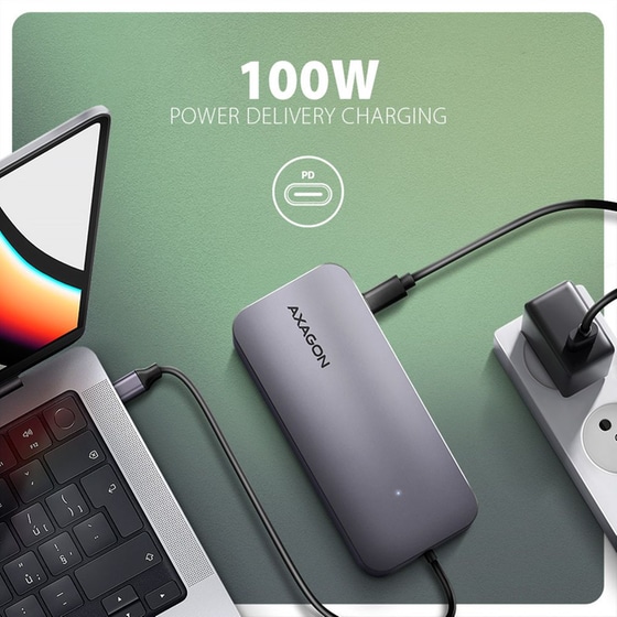 USB Hub Axagon HMC-6GM2 USB-C με  6 θύρες - Γκρι image 6