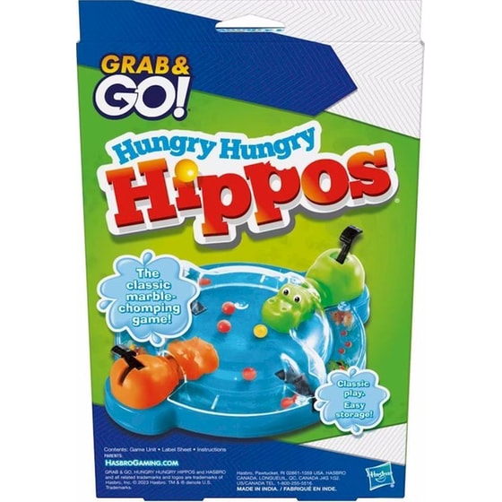 Hungry Hungry Hippos Grab and Go Επιτραπέζιο (Hasbro) image 1