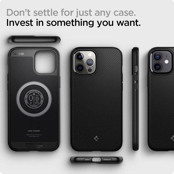 Θήκη Apple iPhone 12/iPhone 12 Pro - Spigen Mag Armor (MagFit) - Black image 4