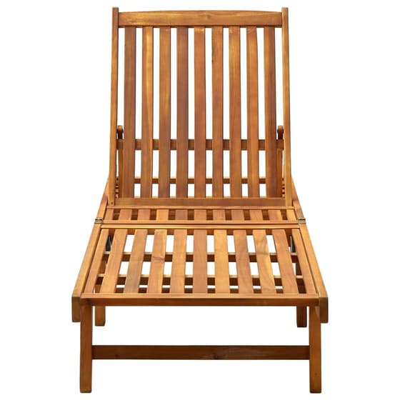 Ξαπλώστρα VidaXL από Μασίφ Ξύλο Ακακίας 200x59/63x30-85 cm - Πολύχρωμη image 2