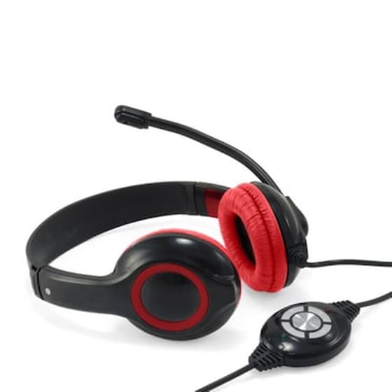 Conceptronic CCHATSTARU2R Gaming Ενσύρματα Ακουστικά USB - Μαύρα/Κόκκινα image 0