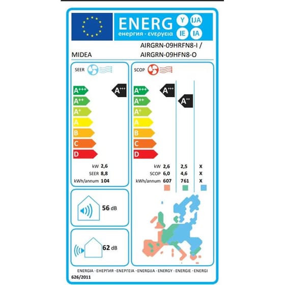 MIDEA AirGreen Κλιματιστικό Inverter 9.000 BTU A+++/A+++ με AI image 5