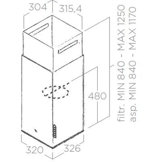 ELICA HAIKU BL/A/32 32 cm Μαύρο Απορροφητήρας Νησίδα image 2