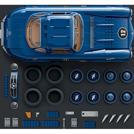 Mattel Hot Wheels Brick Shop Σετ Κατασκευής Premium Series Mercedes-Benz 300 SL 1:12 (1600 Κομμάτια) (HWW25) image 3