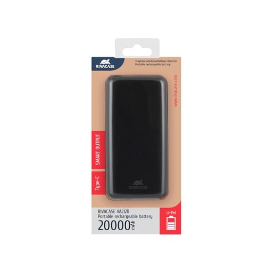 Powerbank Rivacase Rivapower 20.000 mAh - Μαύρο image 2