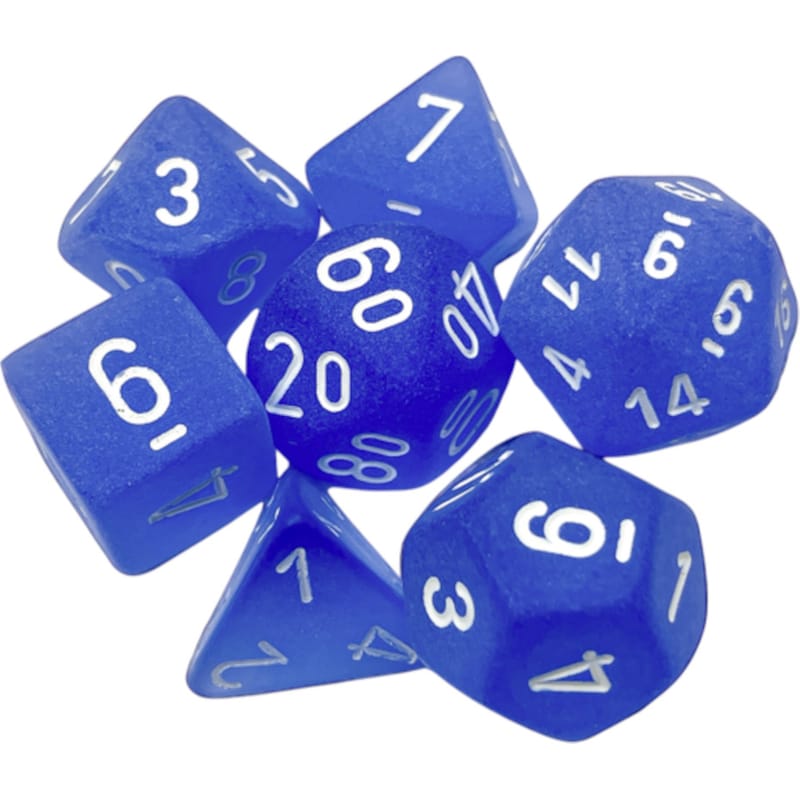 CHESSEX Σετ Ζαριών Frosted Polyhedral - Μπλε