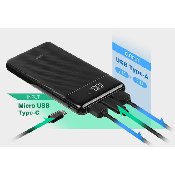 Powerbank Silicon Power GP28 10.000mAh - Μαύρο image 1