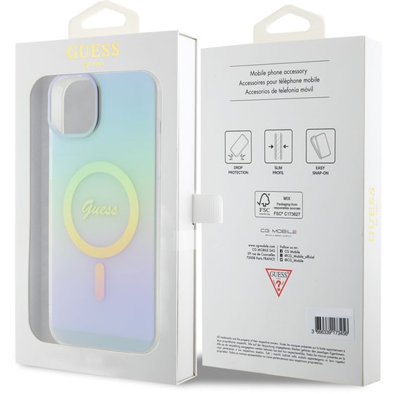 Guess Iridescent Magsafe Case Πολύχρωμη Θήκη Προστασίας Από Σκληρό Πλαστικό – Iphone 15 Plus (rainbow Purple – Guhmp15mhitsq) image 3