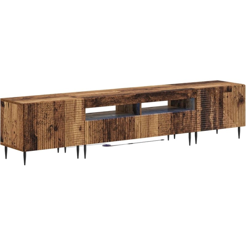 Έπιπλο Τηλεόρασης VidaXL με LED 3 τμχ 198 x 35 x 43 cm - Παλαιωμένο Ξύλο